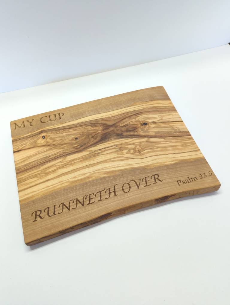 Handmade Laser Engraved Olivewood Serving Trays