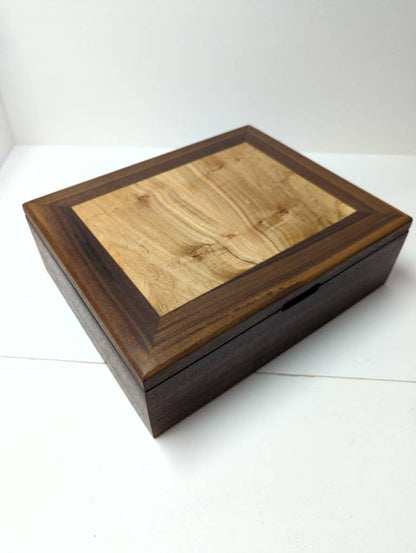 Walnut and Ambrosia Maple Keepsake Box