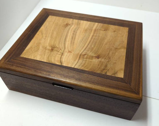 Walnut and Ambrosia Maple Keepsake Box