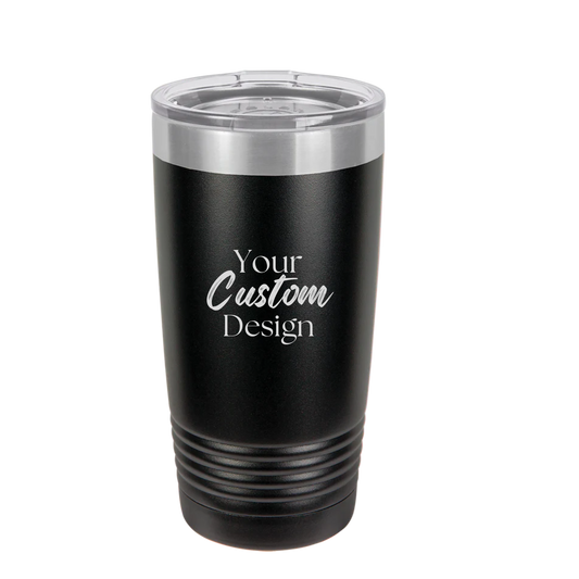 20 oz Stainless Steel Tumbler with Sliding Lid, Custom Engraving